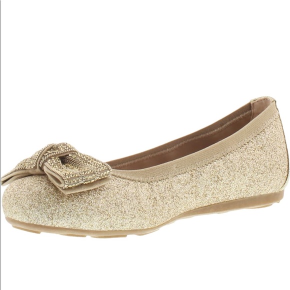 Stuart Weitzman Gold Ballet Flats - Picture 2 of 8